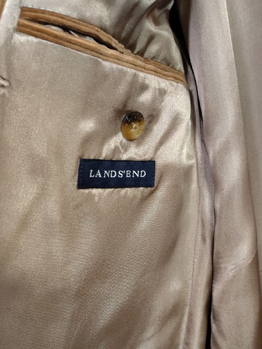 Lands' End Men's Corduroy Sport Coat in Tan - Picture 7 of 9